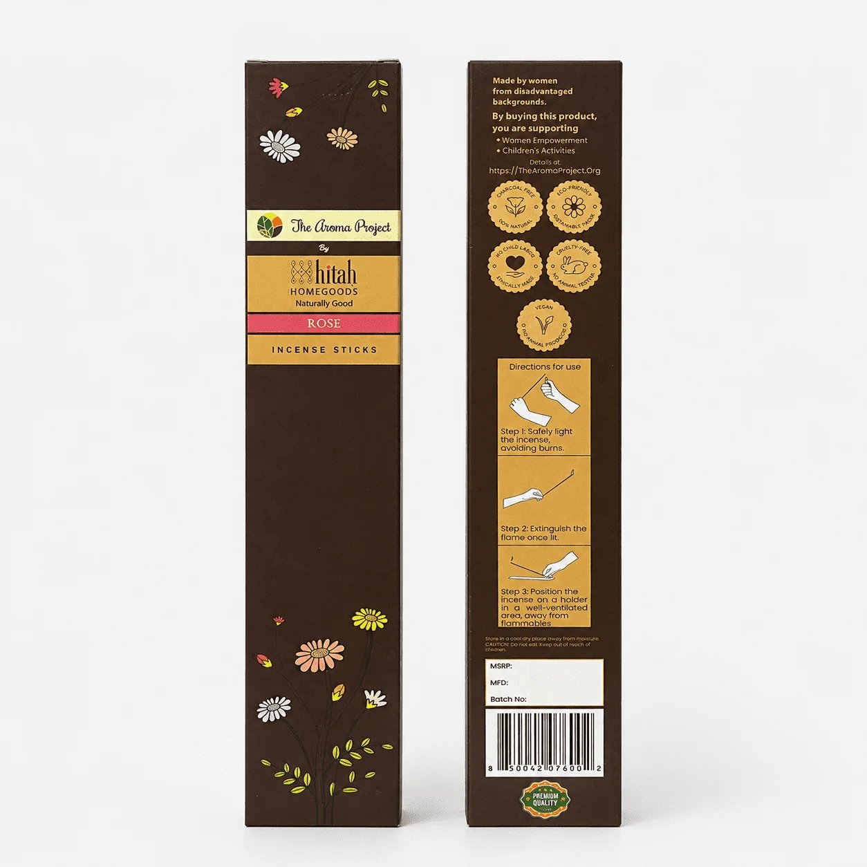 Rose-agarbatti Hitah’s Natural Incense Sticks – Rose - Image 1